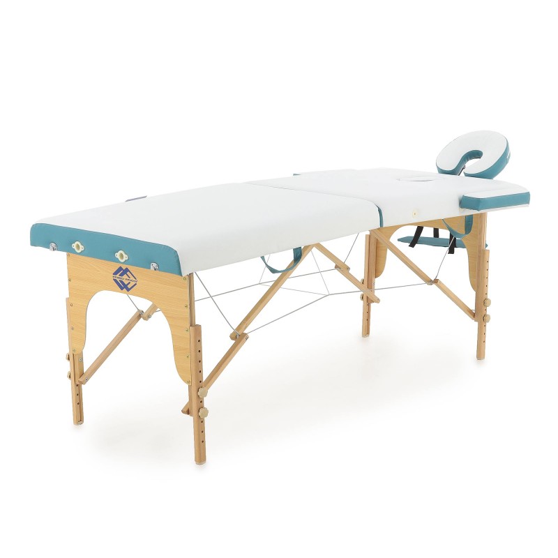 Массажный стол складной деревянный Med-Mos JF-AY01 2-х секционный (светлая рама) NEW