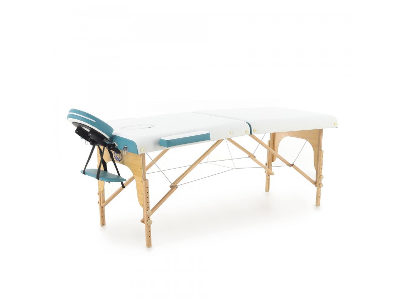 Массажный стол складной деревянный Med-Mos JF-AY01 2-х секционный (светлая рама) NEW
