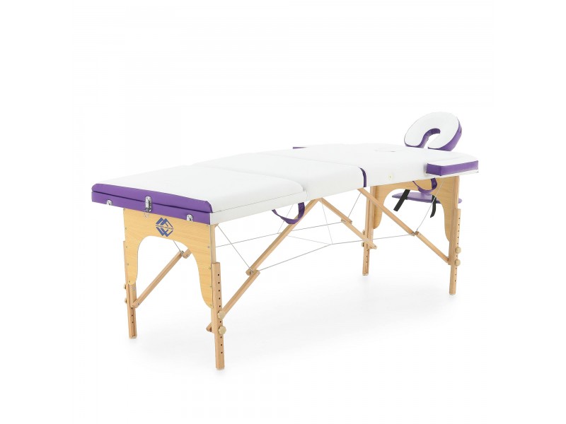 Массажный стол складной деревянный Med-Mos JF-AY01 3-х секционный (светлая рама) NEW