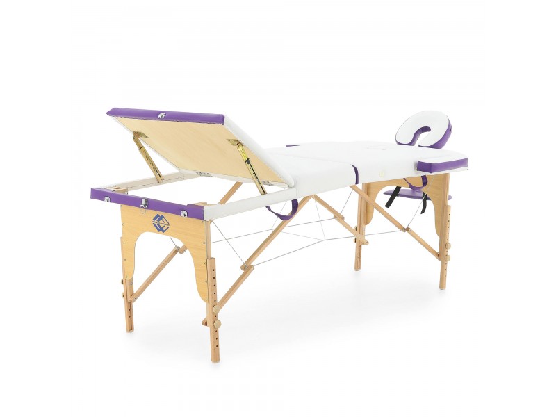 Массажный стол складной деревянный Med-Mos JF-AY01 3-х секционный (светлая рама) NEW