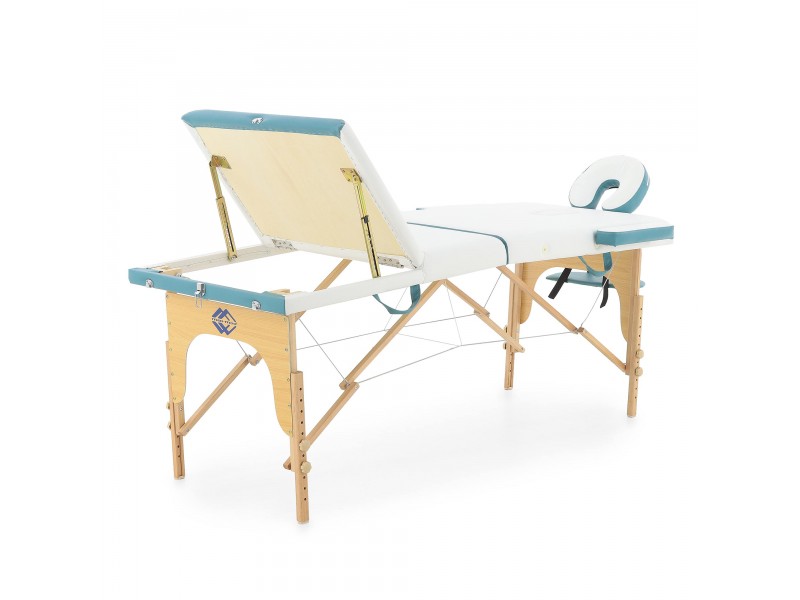 Массажный стол складной деревянный Med-Mos JF-AY01 3-х секционный (светлая рама) NEW