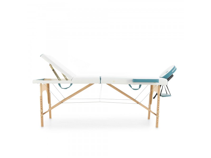 Массажный стол складной деревянный Med-Mos JF-AY01 3-х секционный (светлая рама) NEW
