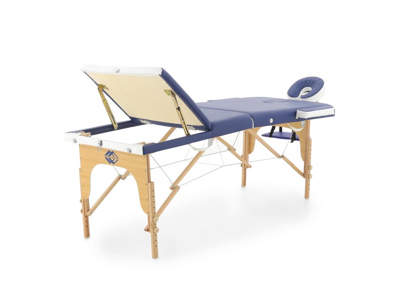 Массажный стол складной деревянный Med-Mos JF-AY01 3-х секционный (светлая рама) NEW