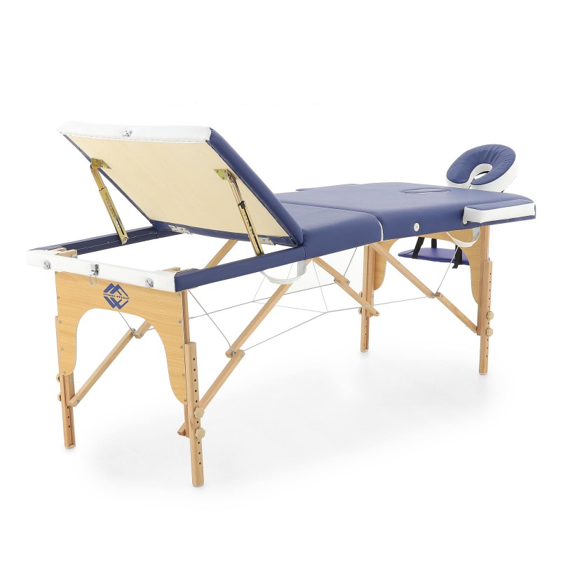 Массажный стол складной деревянный Med-Mos JF-AY01 3-х секционный (светлая рама) NEW