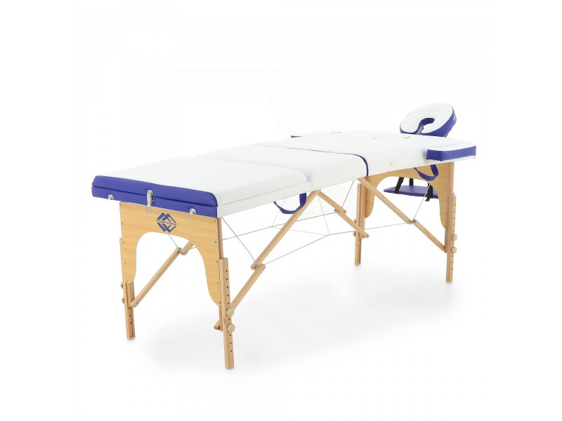 Массажный стол складной деревянный Med-Mos JF-AY01 3-х секционный (светлая рама) NEW