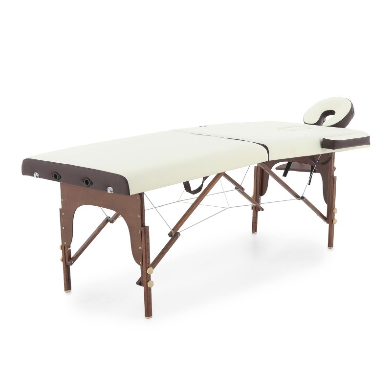 Массажный стол складной деревянный Med-Mos JF-AY01 2-х секционный (темная рама) NEW