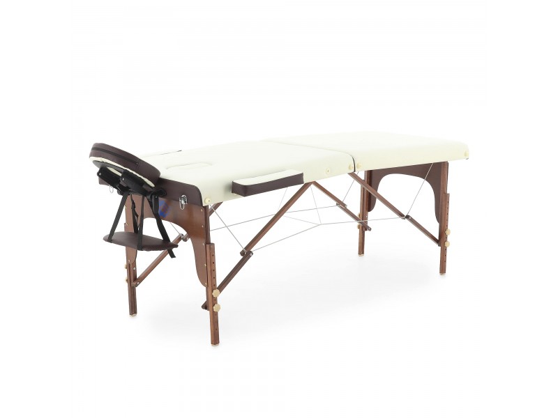 Массажный стол складной деревянный Med-Mos JF-AY01 2-х секционный (темная рама) NEW