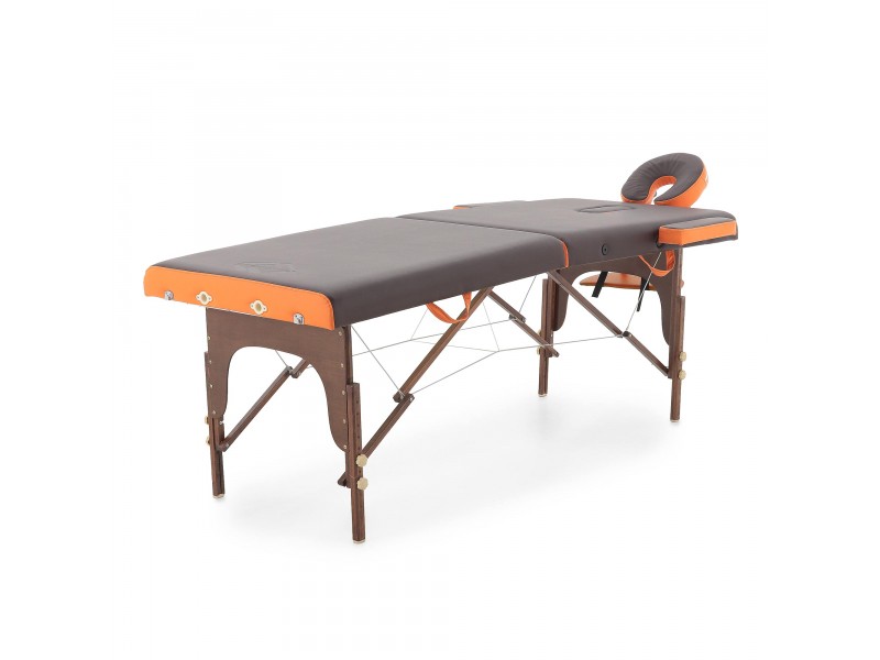 Массажный стол складной деревянный Med-Mos JF-AY01 2-х секционный (темная рама) NEW