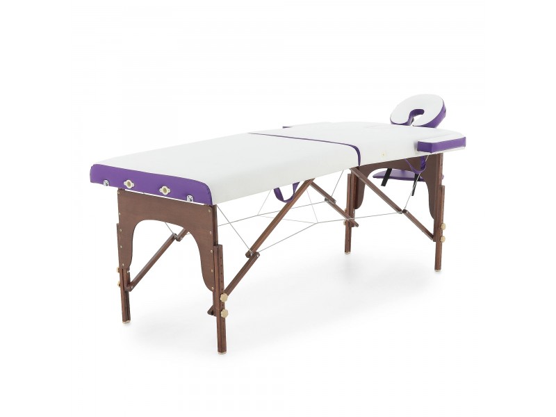 Массажный стол складной деревянный Med-Mos JF-AY01 2-х секционный (темная рама) NEW