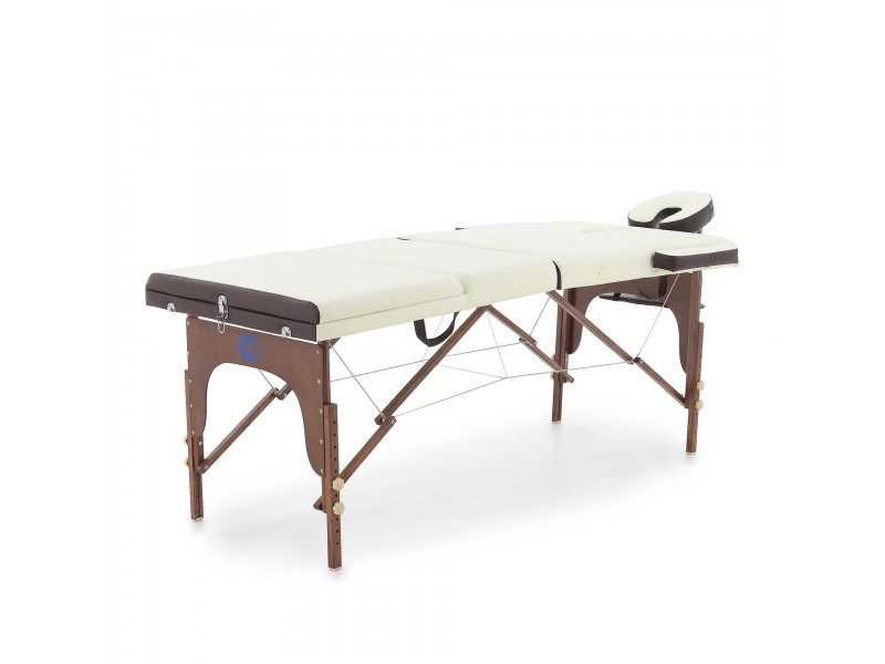 Массажный стол складной деревянный Med-Mos JF-AY01 3-х секционный (темная рама) NEW