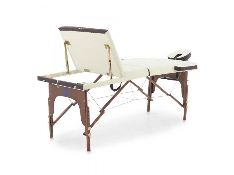 Массажный стол складной деревянный Med-Mos JF-AY01 3-х секционный (темная рама) NEW