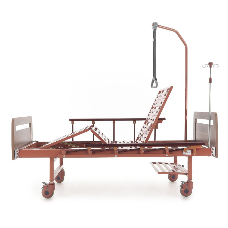 Кровать механическая Med-Mos E-8 (MM-2024Д-00) (2 функц) ЛДСП с полкой и обеденным столиком