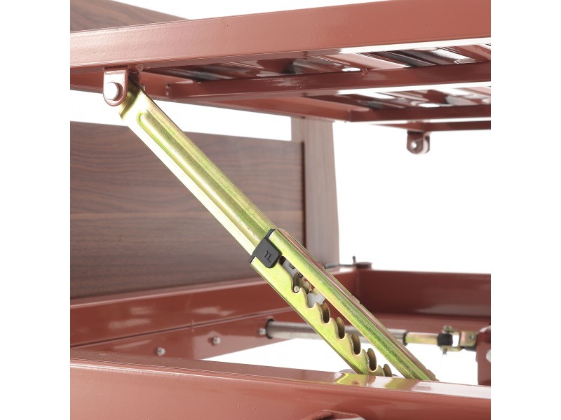 Кровать механическая Med-Mos E-8 (MM-2024Д-00) (2 функц) ЛДСП с полкой и обеденным столиком