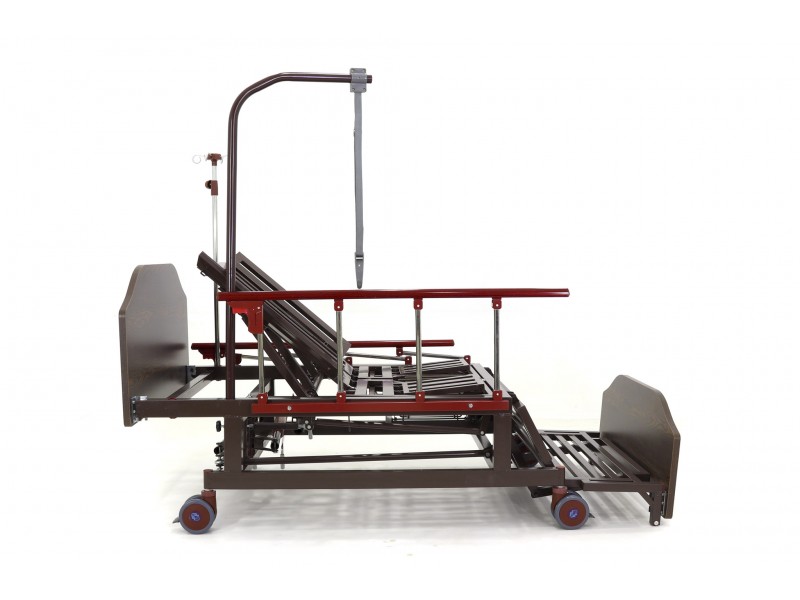 Кровать механическая Med-Mos  E-45A (ММ-5624Н-02) с боковым переворачиванием, туалетным устройством и функцией «кардиокресло»