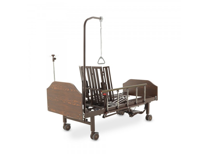 Кровать электрическая Med-Mos YG-3 (МЕ-5528Н-02) ЛДСП Венге с боковым переворачиванием, туалетным устройством и судном с крышкой, функцией «кардиокресло»