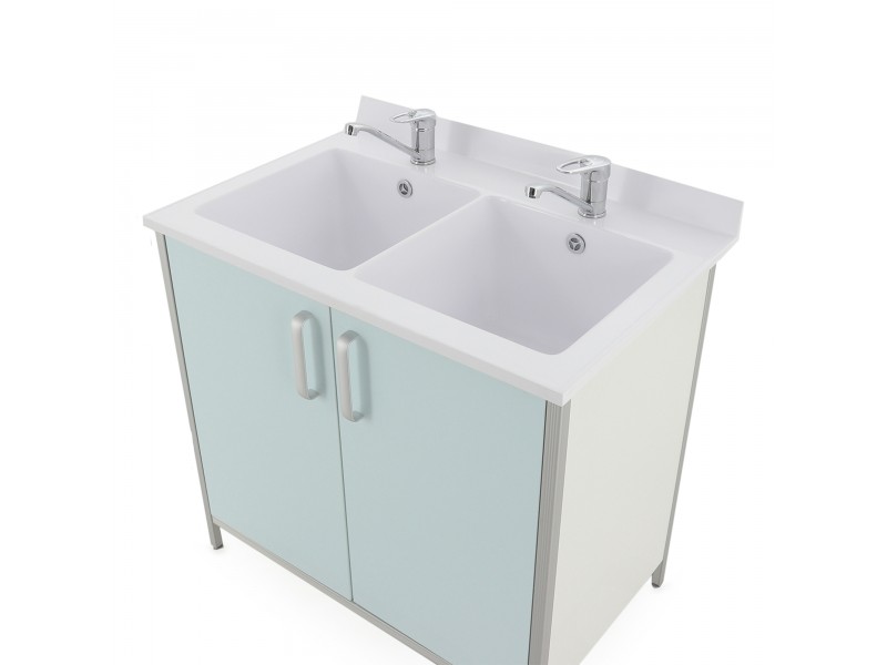 Стол-тумба с двойной мойкой 12-СТМ-2