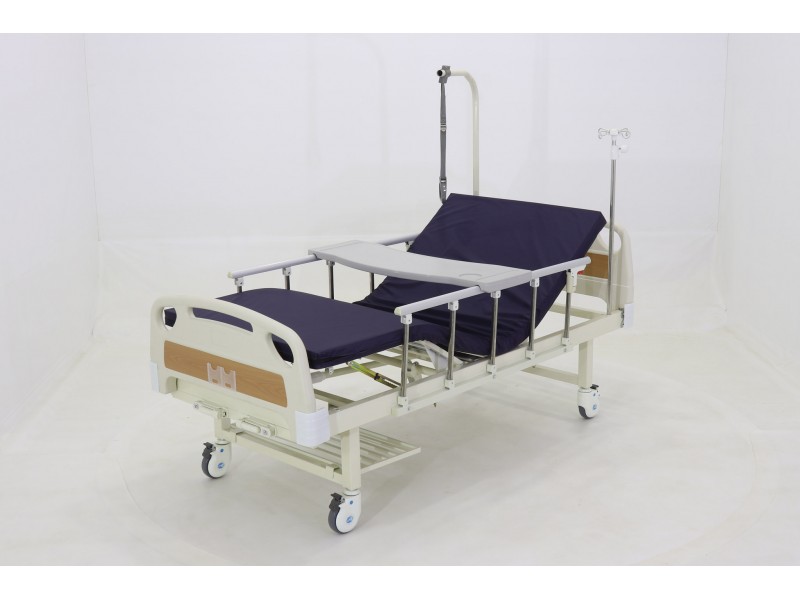 Кровать механическая Med-Mos E-8 (MM-2014Н-02) (2 функции) с полкой и столиком