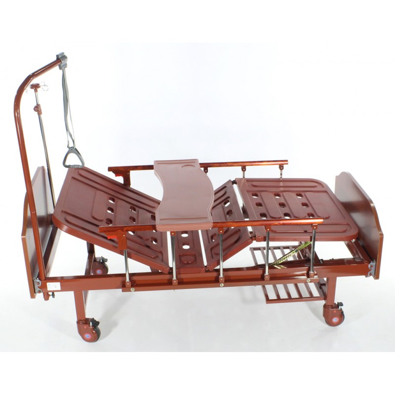 Кровать механическая Med-Mos E-8 (MM-2024Н-02) (2 функции) ЛДСП с полкой и обеденным столиком