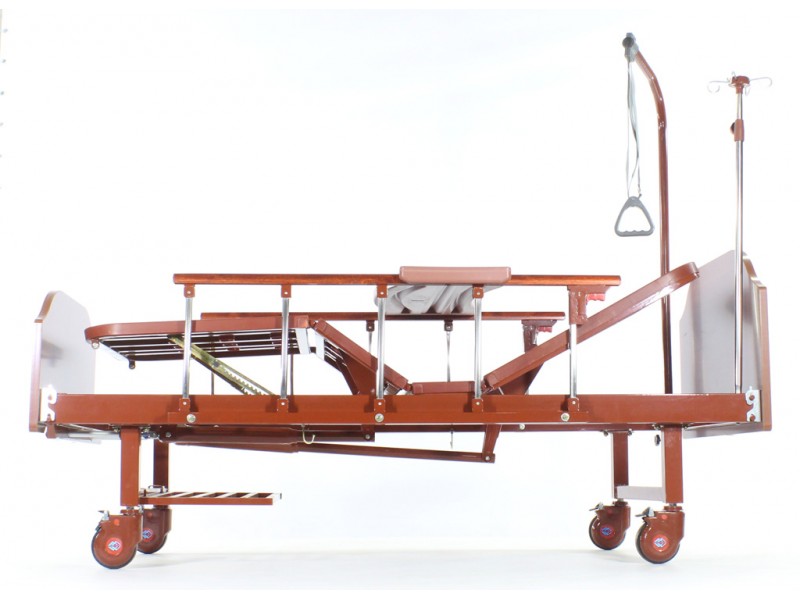 Кровать механическая Med-Mos E-8 (MM-2024Н-02) (2 функции) ЛДСП с полкой и обеденным столиком