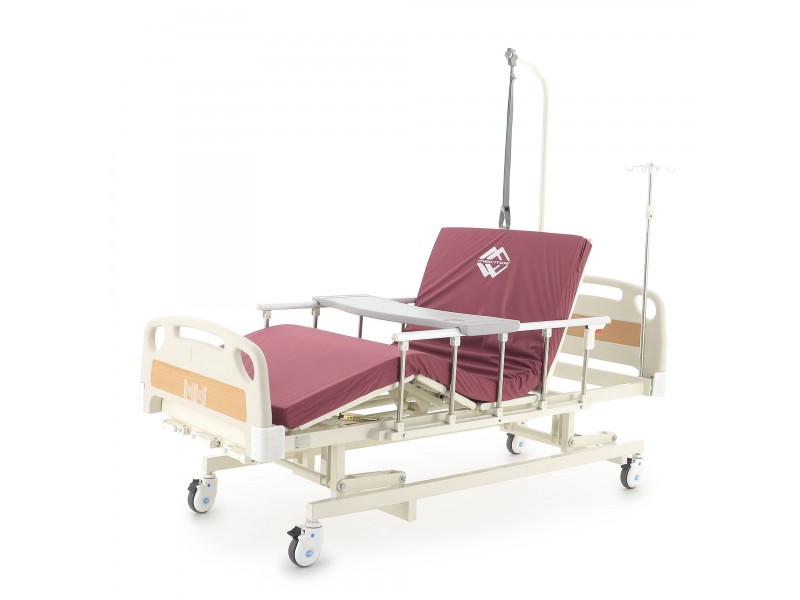 Кровать механическая Med-Mos E-31 (ММ-3014Н-00) (3 функции) с растоматом и полкой