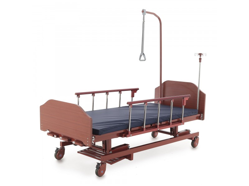 Кровать механическая Med-Mos E-31 (ММ-3024Н-00) (3 функции) с растоматом и полкой