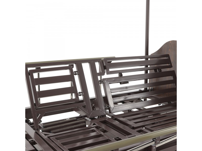 Кровать механическая Med-Mos YG-5 (ММ-5124Н-01) ЛДСП с боковым переворачиванием, туалетным устройством и функцией «кардиокресло»  с противопролежневым матрасом в комплекте