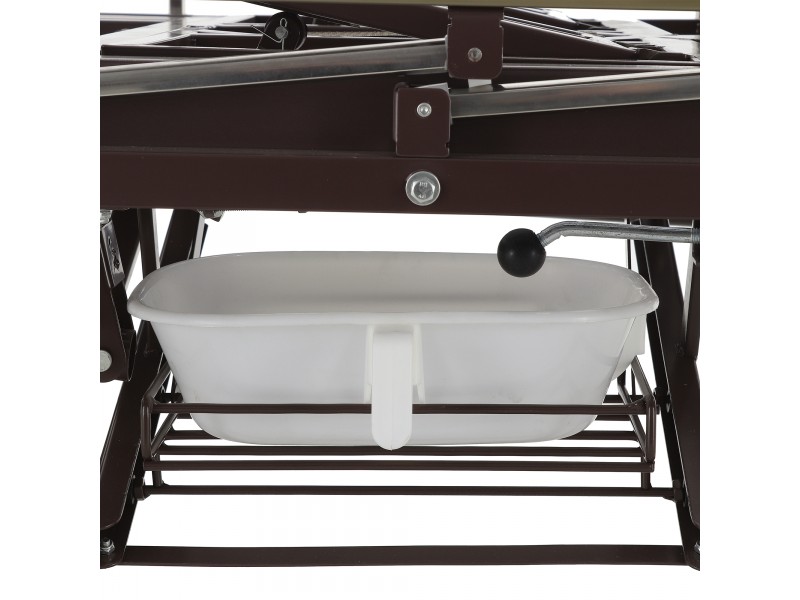 Кровать механическая Med-Mos YG-5 (ММ-5124Н-01) ЛДСП с боковым переворачиванием, туалетным устройством и функцией «кардиокресло»  с противопролежневым матрасом в комплекте