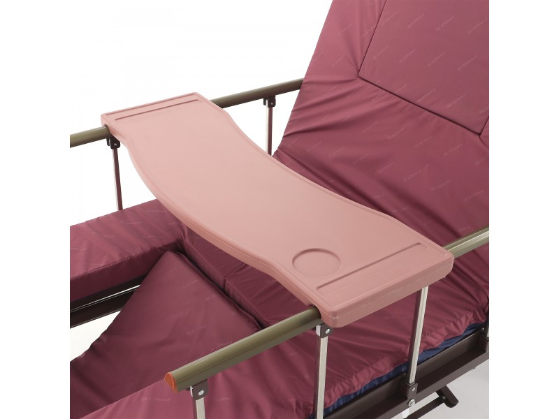 Кровать механическая Med-Mos YG-5 (ММ-5124Н-01) ЛДСП с боковым переворачиванием, туалетным устройством и функцией «кардиокресло»  с противопролежневым матрасом в комплекте