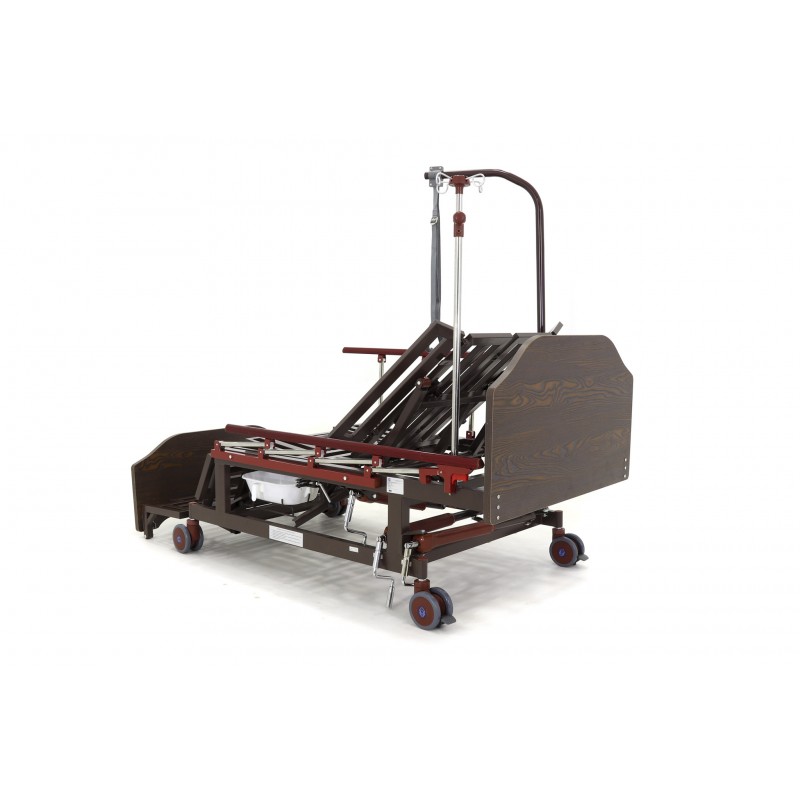 Кровать механическая Med-Mos E-45A  (ММ-5124Н-10) с боковым переворачиванием, туалетным устройством  и функцией «кардиокресло»