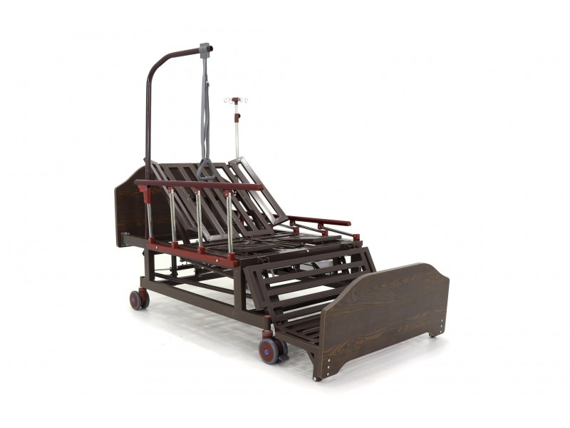 Кровать механическая Med-Mos E-45A  (ММ-5124Н-10) с боковым переворачиванием, туалетным устройством  и функцией «кардиокресло»