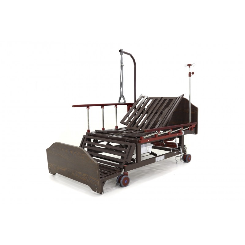 Кровать механическая Med-Mos  E-45A  (ММ-5124-01) с боковым переворачиванием, туалетным устройством и функцией «кардиокресло»