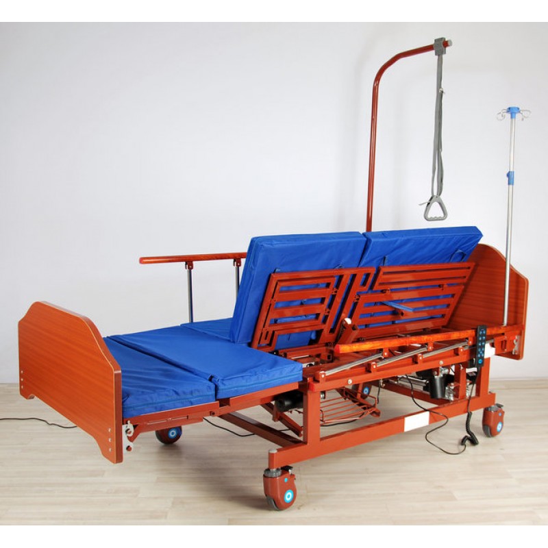 Кровать электрическая DB-11А (МЕ-5228Н-01) Med-Mos с боковым переворачиванием, туалетным устройством и функцией «кардиокресло»