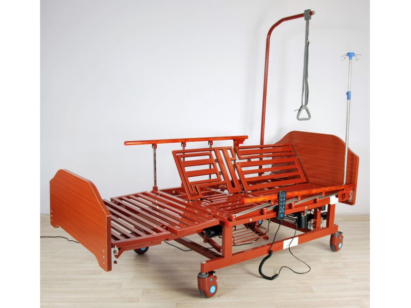 Кровать электрическая DB-11А (МЕ-5228Н-01) Med-Mos с боковым переворачиванием, туалетным устройством и функцией «кардиокресло»