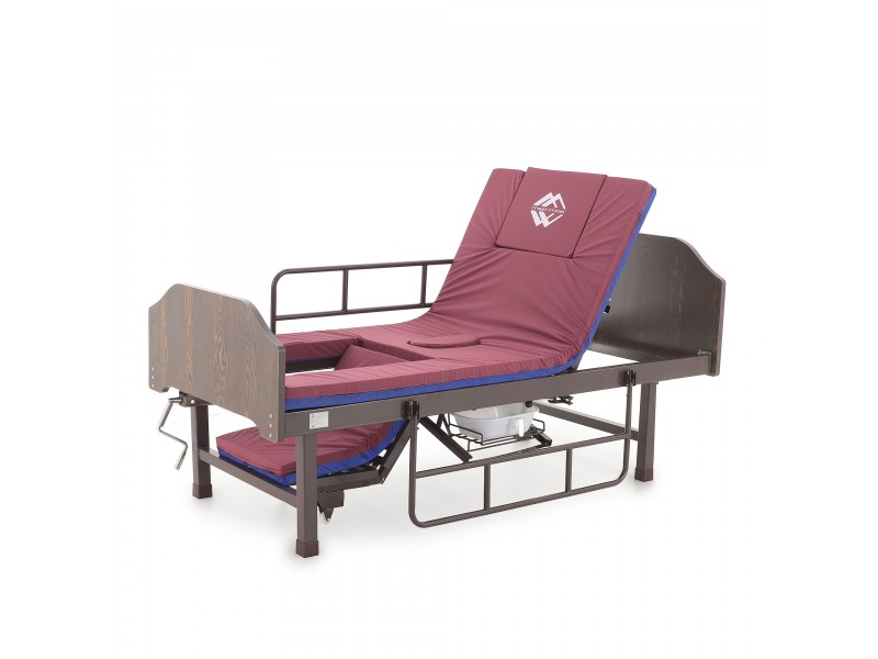 Кровать механическая Med-Mos E-49 (MM-2120Н-00)  с туалетным устройством и функцией «кардиокресло»