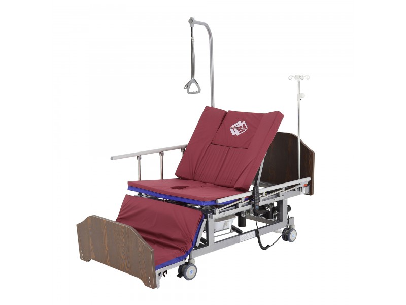 Кровать электрическая Med-Mos DB-11А (МЕ-5228Н-00) ЛДСП Венге с боковым переворачиванием, туалетным устройством и функцией «кардиокресло»