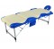 Массажный стол складной алюминиевый Med-Mos JFAL01A  М/К (3-х секционный) бежевый с синей волной  (PА3.20.12А)