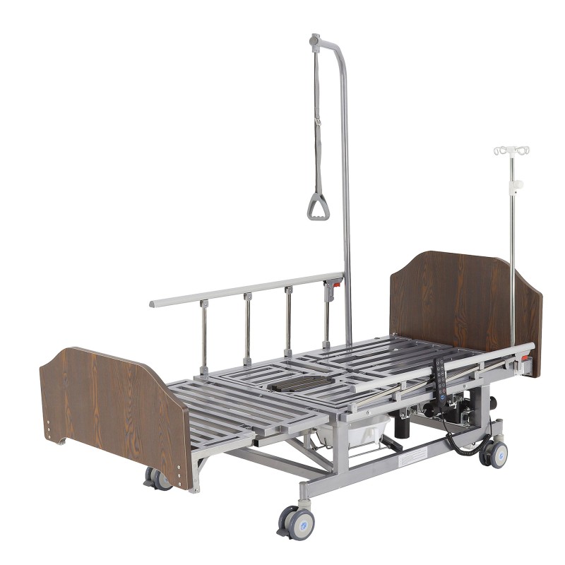 Кровать электрическая Med-Mos DB-11А (МЕ-5228Н-01) ЛДСП Венге с боковым переворачиванием, туалетным устройством и функцией «кардиокресло»