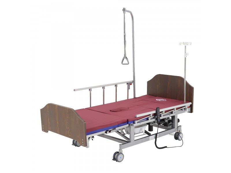 Кровать электрическая Med-Mos DB-11А (МЕ-5228Н-01) ЛДСП Венге с боковым переворачиванием, туалетным устройством и функцией «кардиокресло»
