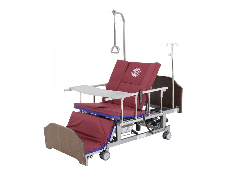 Кровать электрическая Med-Mos DB-11А (МЕ-5228Н-01) ЛДСП Венге с боковым переворачиванием, туалетным устройством и функцией «кардиокресло»