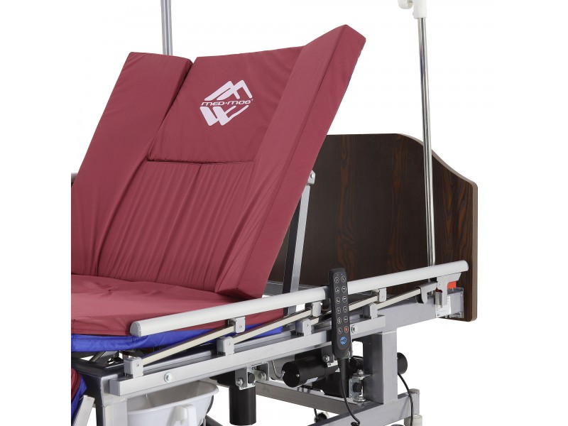 Кровать электрическая Med-Mos DB-11А (МЕ-5228Н-01) ЛДСП Венге с боковым переворачиванием, туалетным устройством и функцией «кардиокресло»