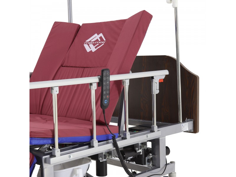 Кровать электрическая Med-Mos DB-11А (МЕ-5228Н-01) ЛДСП Венге с боковым переворачиванием, туалетным устройством и функцией «кардиокресло»