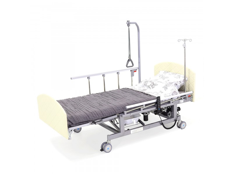 Кровать электрическая Med-Mos DB-11А (МЕ-5228Н-00) белый стандарт с боковым переворачиванием, туалетным устройством и функцией «кардиокресло»