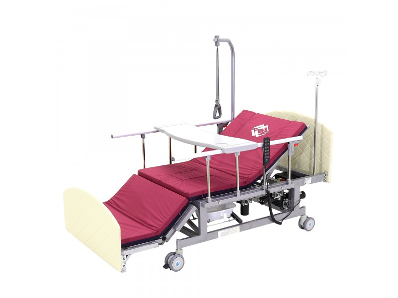 Кровать электрическая Med-Mos DB-11А (МЕ-5228Н-00) белый стандарт с боковым переворачиванием, туалетным устройством и функцией «кардиокресло»