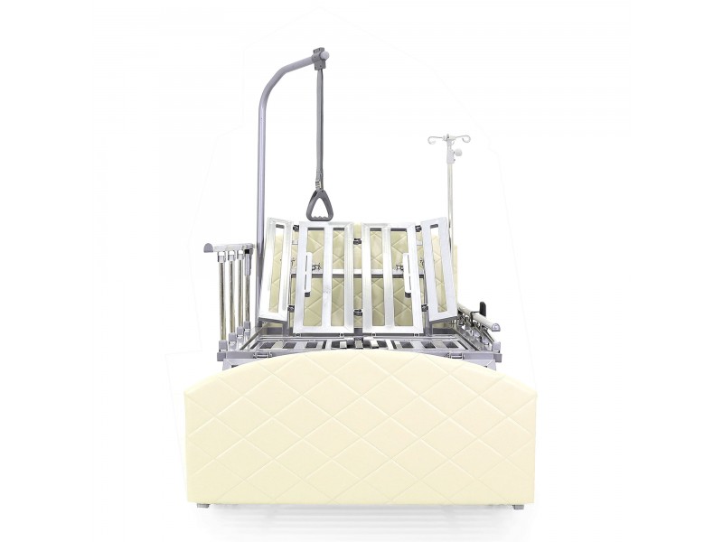 Кровать электрическая Med-Mos DB-11А (МЕ-5228Н-00) белый стандарт с боковым переворачиванием, туалетным устройством и функцией «кардиокресло»
