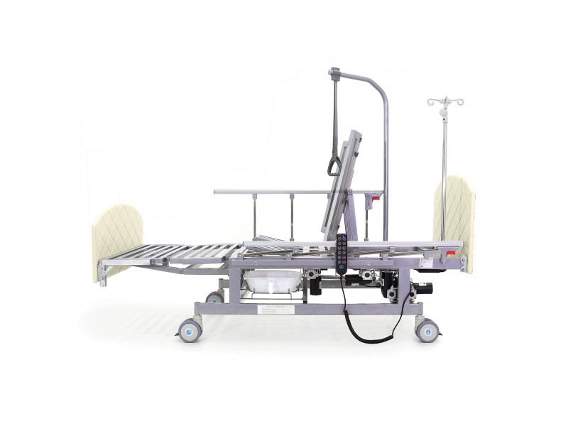 Кровать электрическая Med-Mos DB-11А (МЕ-5228Н-00) белый стандарт с боковым переворачиванием, туалетным устройством и функцией «кардиокресло»