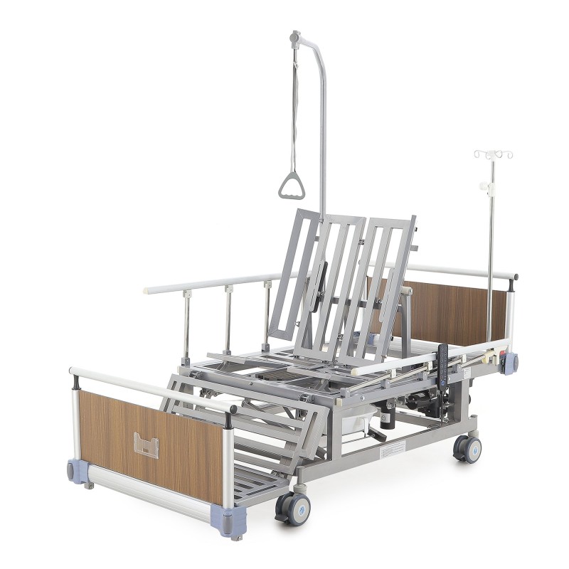 Кровать электрическая Med-Mos DB-11А (МЕ-5248Н-01) Алюм. с боковым переворачиванием, туалетным устройством и функцией «кардиокресло»