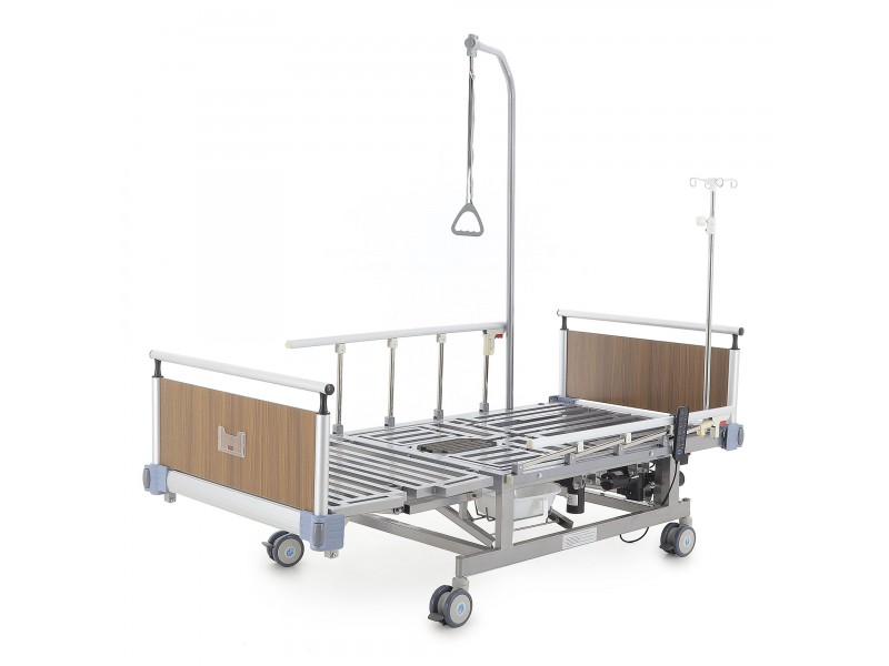 Кровать электрическая Med-Mos DB-11А (МЕ-5248Н-01) Алюм. с боковым переворачиванием, туалетным устройством и функцией «кардиокресло»