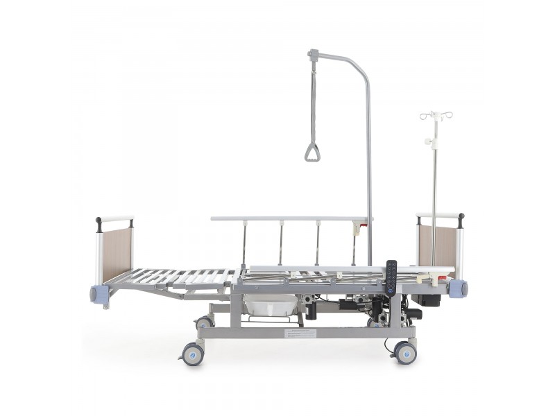 Кровать электрическая Med-Mos DB-11А (МЕ-5248Н-01) Алюм. с боковым переворачиванием, туалетным устройством и функцией «кардиокресло»