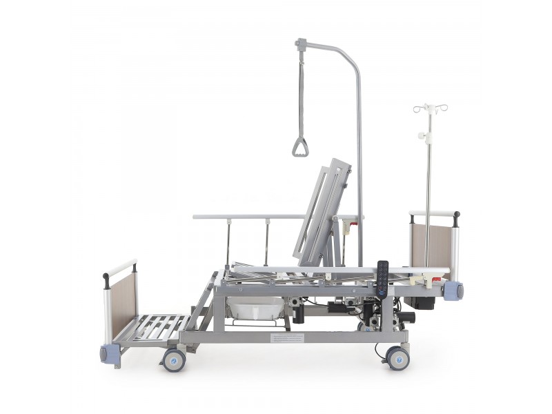 Кровать электрическая Med-Mos DB-11А (МЕ-5248Н-01) Алюм. с боковым переворачиванием, туалетным устройством и функцией «кардиокресло»