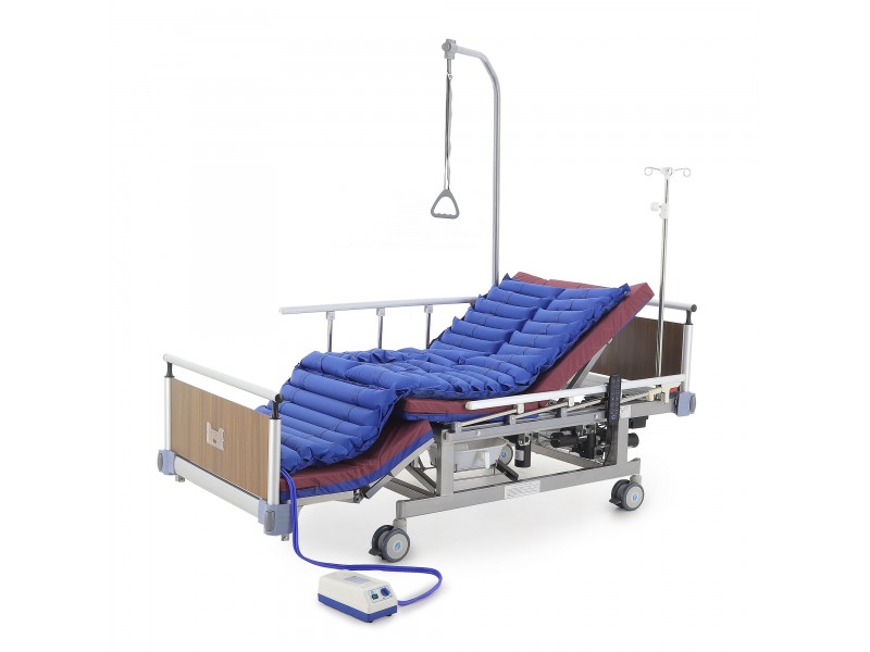 Кровать электрическая Med-Mos DB-11А (МЕ-5248Н-01) Алюм. с боковым переворачиванием, туалетным устройством и функцией «кардиокресло»